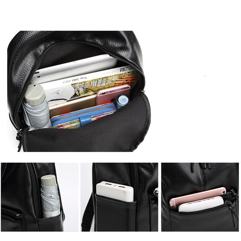 Korean Travel Leather Backpack