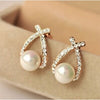 Crystal Studs With Pearl