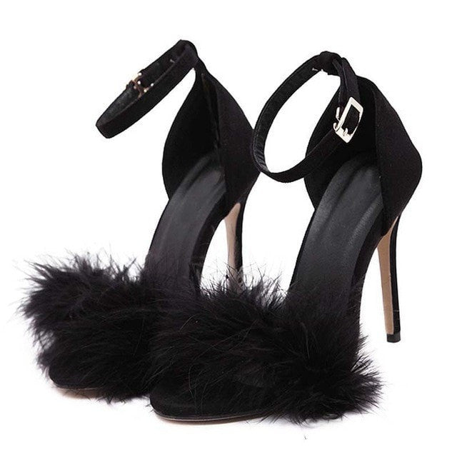 Fur Detail High Heels