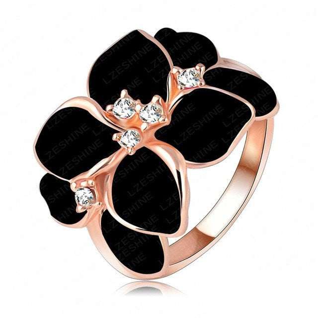 Rose Gold Plated Enamel Ring