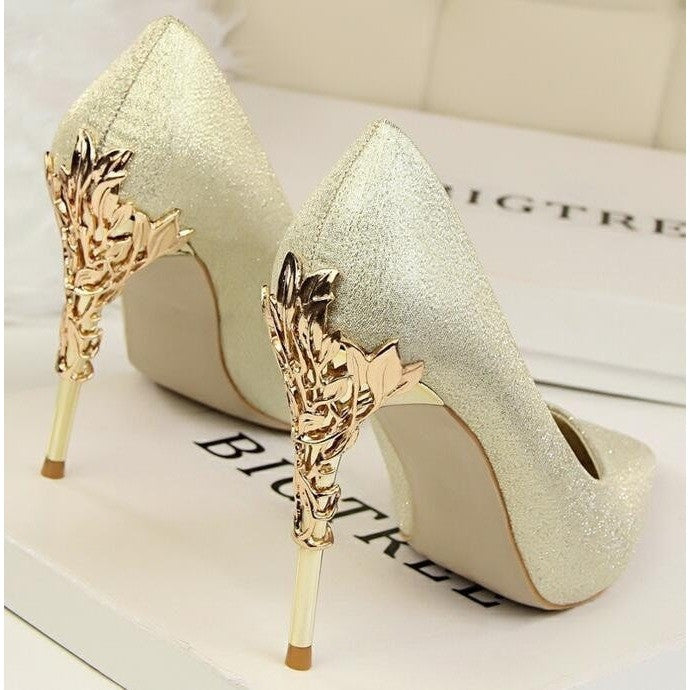 Handmade Satin Leather Stilettos