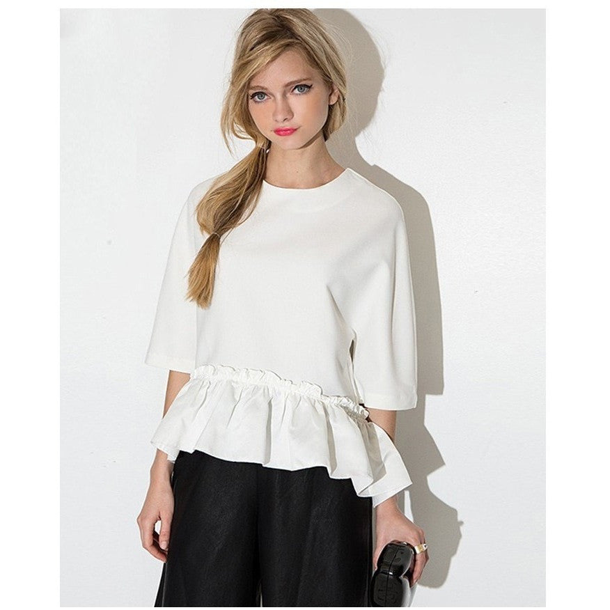 Elegant Ruffle Peplum Blouse