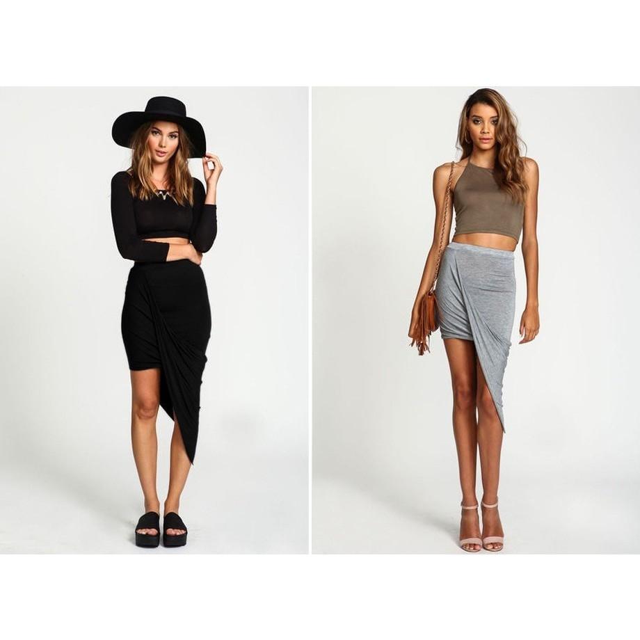 Cross Fold Wrap Skirt