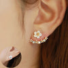 Double Sided Flower Crystals Stud Earring