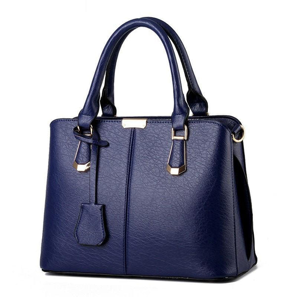 Luxury Medium Leather Office Lady Shoulder Bag - Club Salvia