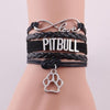 Pitbull Paw Rope Leather Bracelet