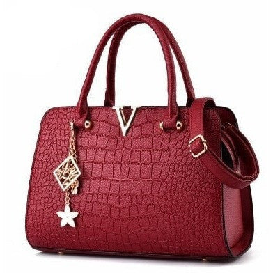 Luxury Medium Leather Office Lady Shoulder Bag - Club Salvia