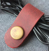 Leather Holder For Earphone And Cable Wire