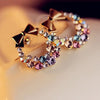 Colourful Rhinestone Bow Earrings