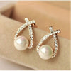 Crystal Studs With Pearl